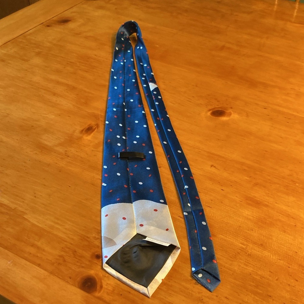 Mens Let It Snow Snowman‎ Christmas Holiday Festive Novelty Silk Necktie Tie 90s - Picture 9 of 11